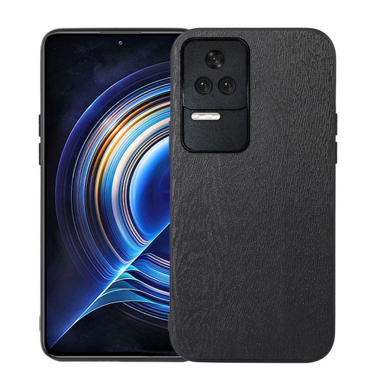 

For Xiaomi Redmi K50 / K50 Pro 5G Wood Texture PU Phone Case(Black)
