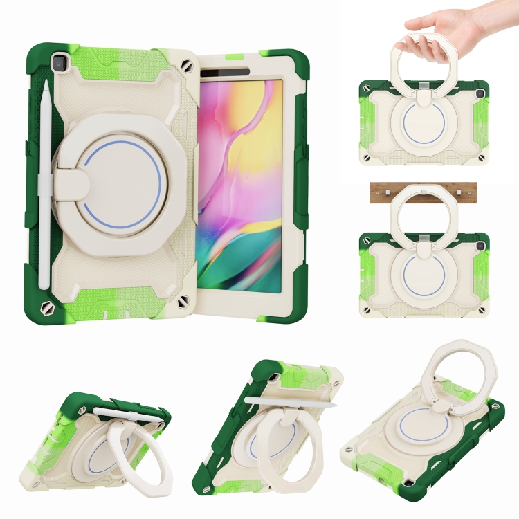 

For Samsung Galaxy Tab A 8.0 2019 SM-T290 Armor Contrast Color Silicone + PC Tablet Case(Colorful Green)