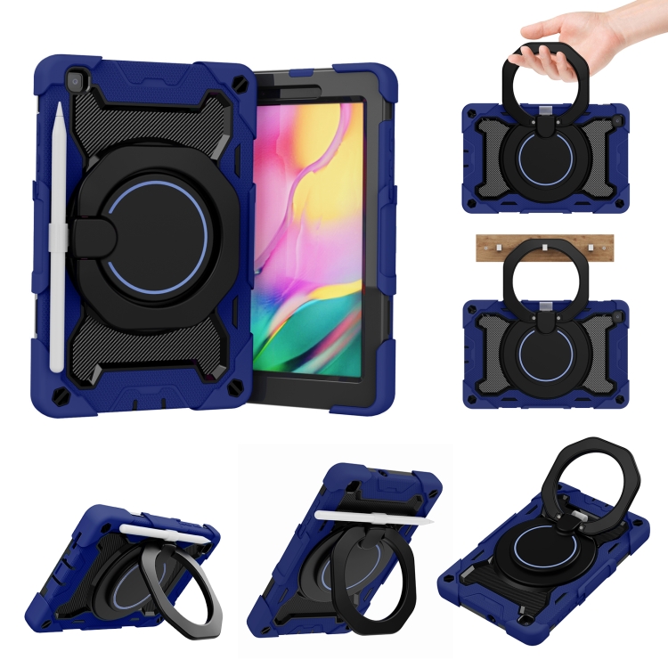 

For Samsung Galaxy Tab A 8.0 2019 SM-T290 Armor Contrast Color Silicone + PC Tablet Case(Navy Blue)