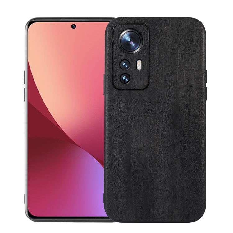 

For Xiaomi 12 Pro Yellow Cow Texture PU Phone Case(Black)