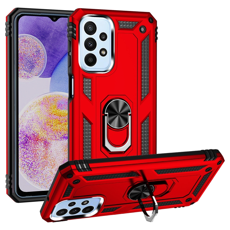 

For Samsung Galaxy A23 Shockproof TPU + PC Phone Case with Holder(Red)
