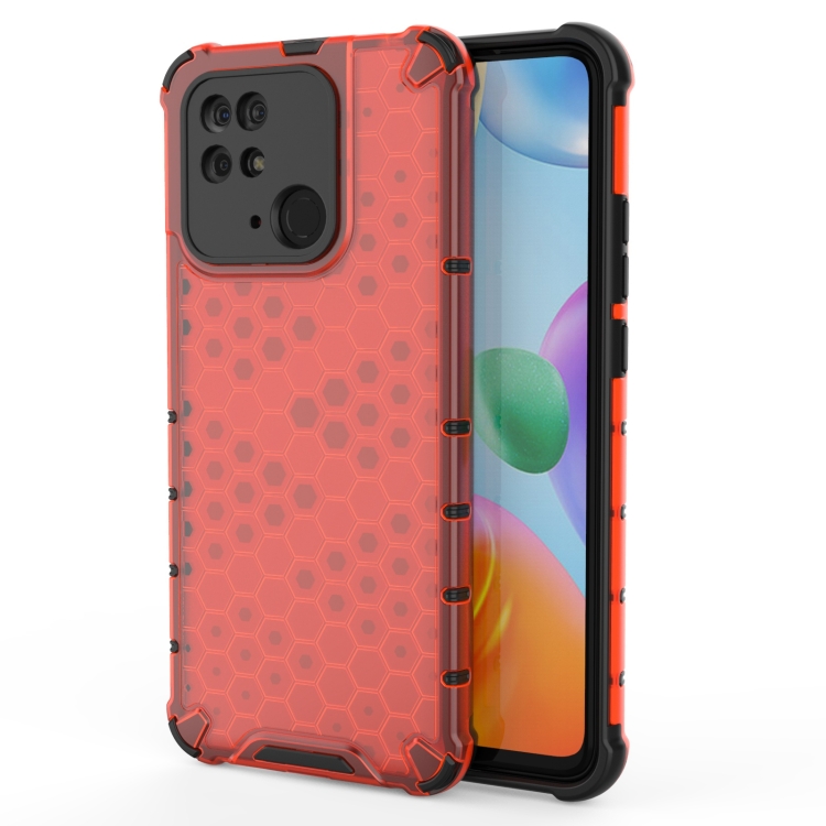 

For Xiaomi Redmi 10C 4G Shockproof Honeycomb PC + TPU Case(Red)