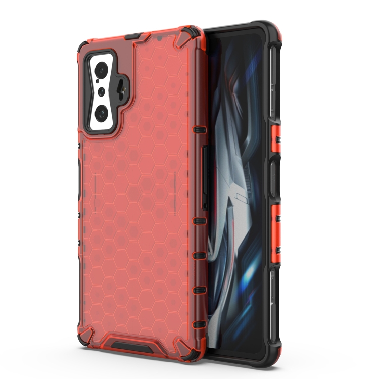 

For Xiaomi Redmi K50 Gaming Shockproof Honeycomb PC + TPU Case(Red)