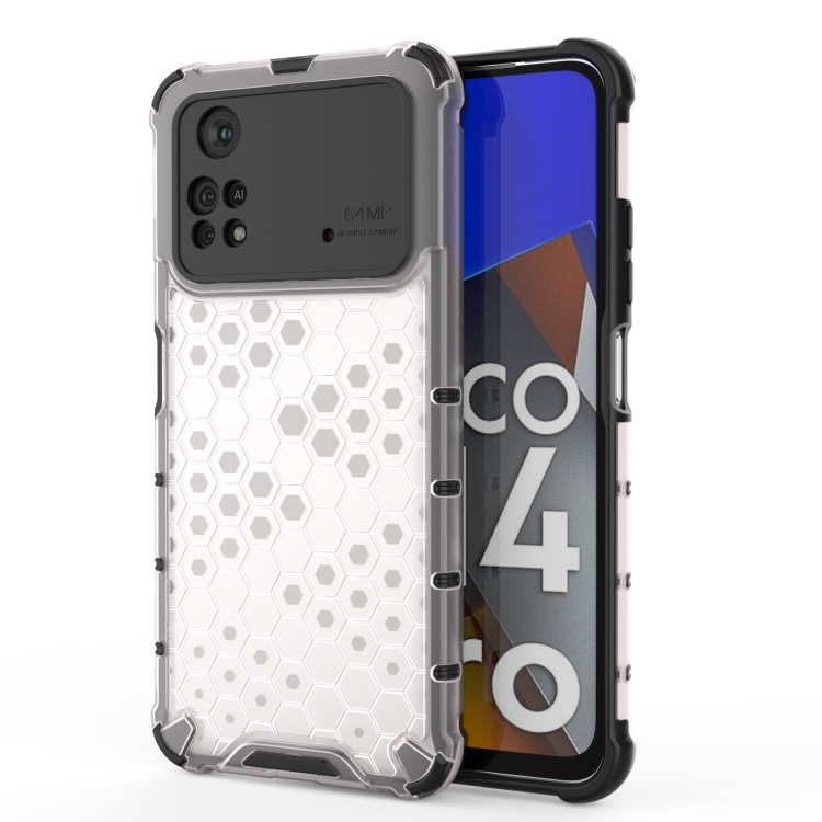 

For Xiaomi Poco M4 Pro 4G Shockproof Honeycomb PC + TPU Case(White)
