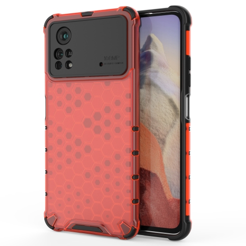 

For Xiaomi Poco X4 Pro 5G Shockproof Honeycomb PC + TPU Case(Red)