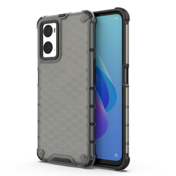 

For OPPO A36 4G (China) Shockproof Honeycomb PC + TPU Phone Case(Black)