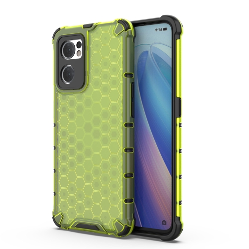 

For OPPO Reno7 5G Global / Find X5 Lite Shockproof Honeycomb PC + TPU Phone Case(Green)