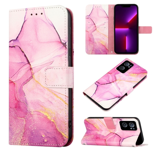

For OnePlus Nord CE 2 5G PT003 Marble Pattern Flip Leather Phone Case(Pink Purple Gold LS001)