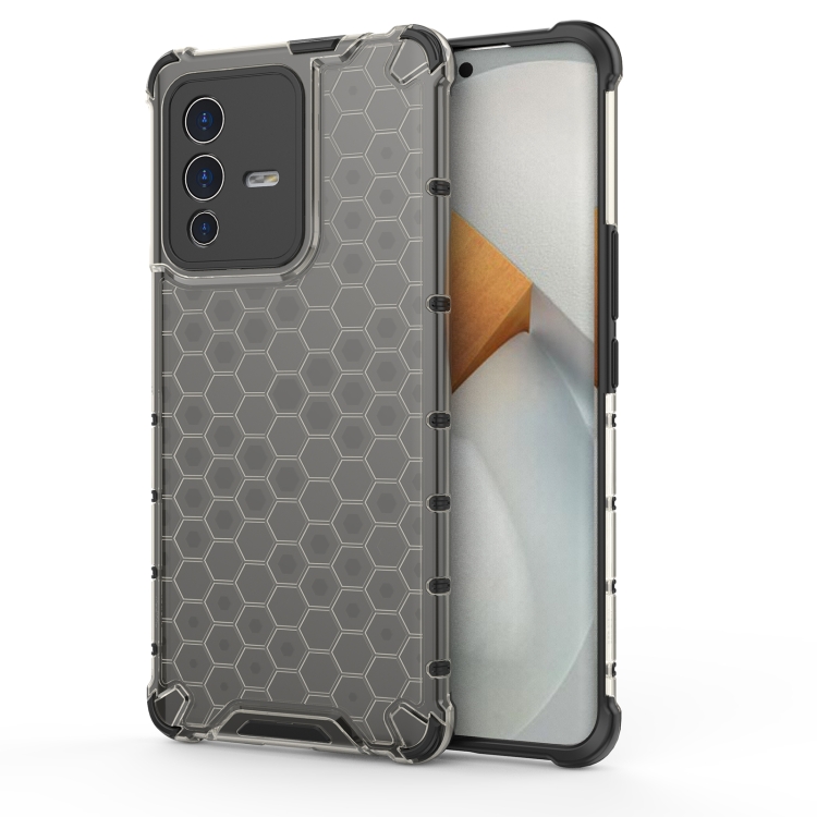 

For vivo S12 Pro Shockproof Honeycomb PC + TPU Phone Case(Black)
