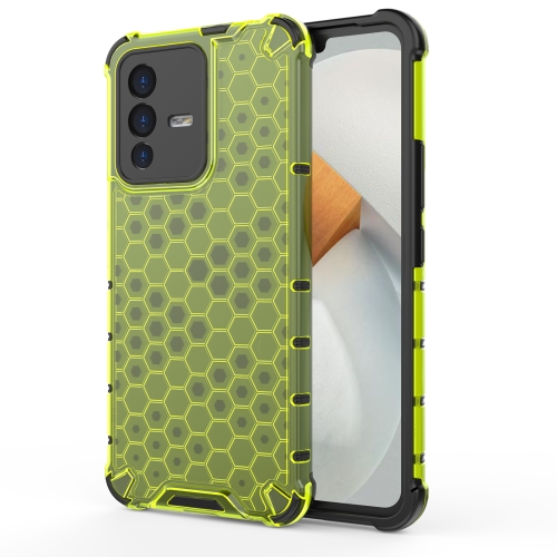 

For vivo S12 / V23 5G Shockproof Honeycomb PC + TPU Phone Case(Green)