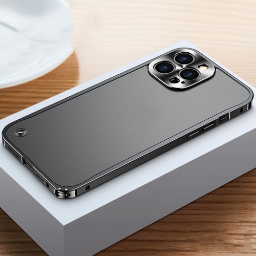 

Metal Frame Frosted Case For iPhone 12 Pro(Black)