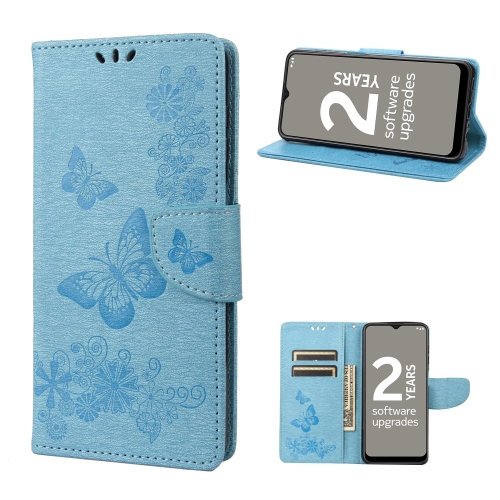 

For Nokia G21 Butterfly Embossed Horizontal Flip Leather Phone Case(Blue)