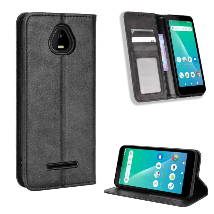 

For Schok Volt SV55 / SV55216 Magnetic Buckle Retro Texture Leather Phone Case(Black)