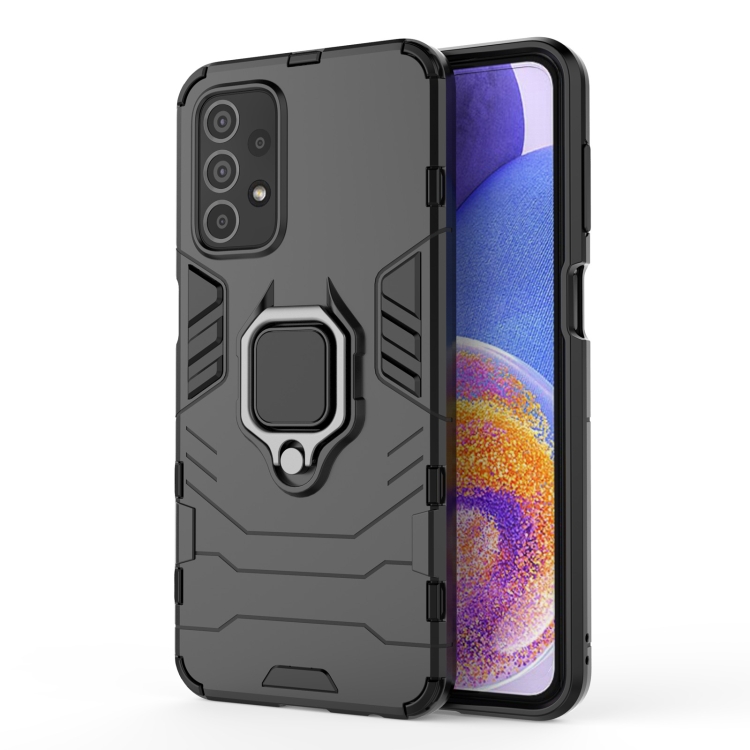

For Samsung Galaxy A23 Magnetic Ring Holder PC + TPU Phone Case(Black)