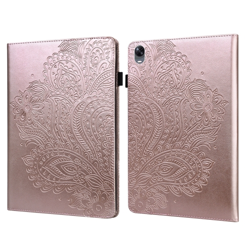 

For OPPO Pad 11 inch Peacock Embossed Pattern TPU + PU Leather Tablet Case(Rose Gold)