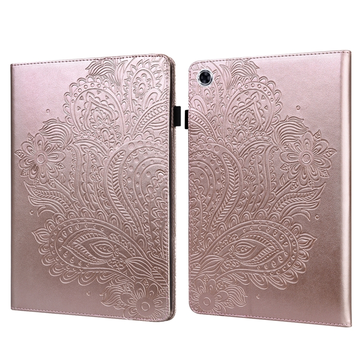 

For OPPO Realme Pad 10.4 inch Peacock Embossed Pattern TPU + PU Leather Tablet Case(Rose Gold)