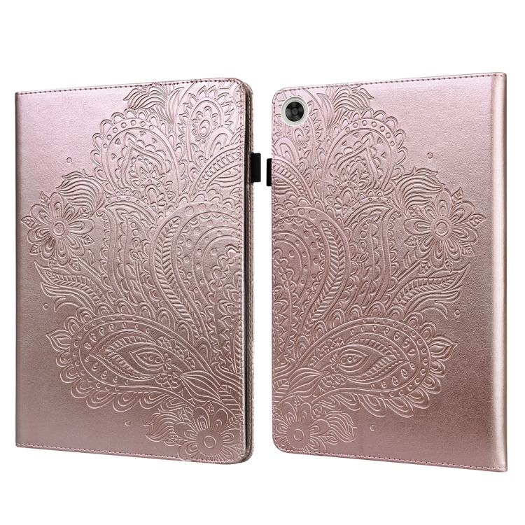 

For Huawei Enjoy Tablet 2 10.1 inch Peacock Embossed Pattern TPU + PU Leather Tablet Case(Rose Gold)