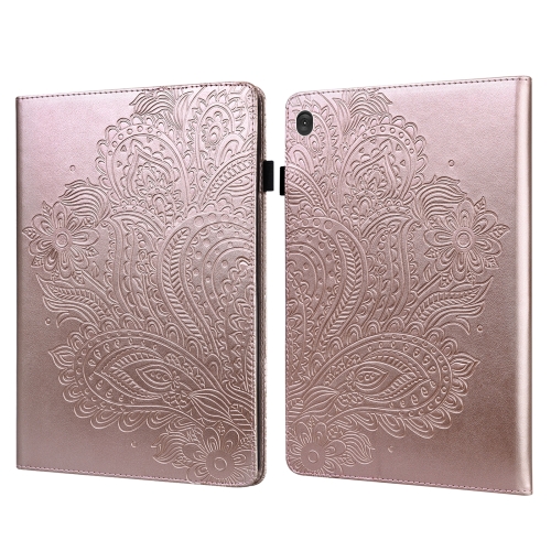 

For Lenovo Tab M10 TB-X505L / TB-X505F / TB-X605L / TB-X605F & P10 TB-X705F / TB-X705L Peacock Embossed Pattern TPU + PU Leather Tablet Case(Rose Gold)