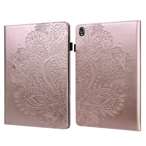 

For Lenovo Tab K10 10.3 inch TB-X6C6F / TB-X6C6X & M10 Plus 10.3 inch TB-X606 / TB-X606F Peacock Embossed Pattern TPU + PU Leather Tablet Case(Rose Gold)