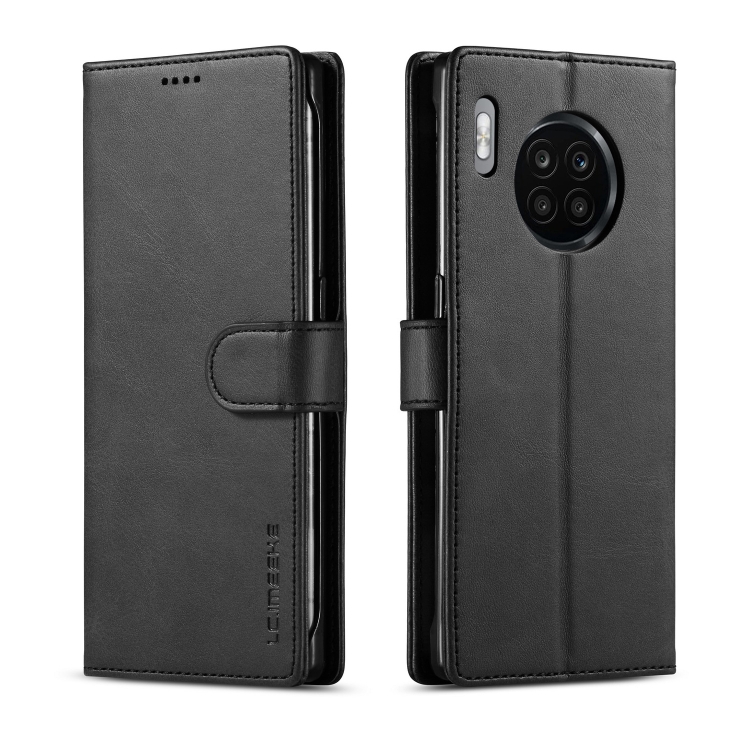 

For Honor 50 Lite LC.IMEEKE Calf Texture Flip Leather Phone Case(Black)