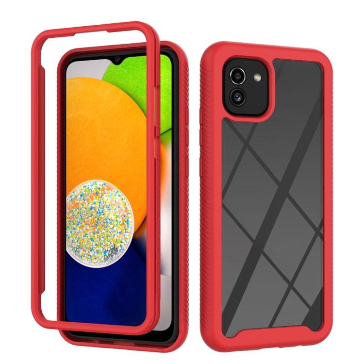 

For Samsung Galaxy A03 166mm Starry Sky Solid Color Series Shockproof PC + TPU Phone Case(Red)