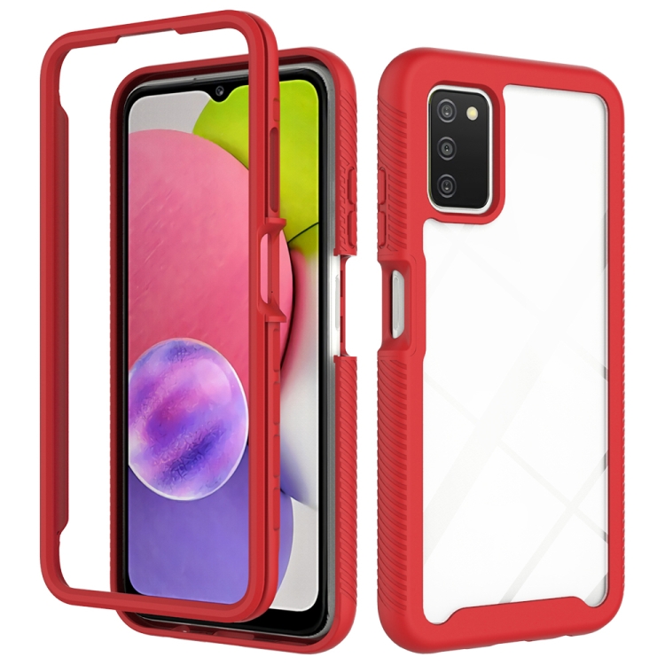 

For Samsung Galaxy A03s 164mm Starry Sky Solid Color Series Shockproof PC + TPU Phone Case(Red)