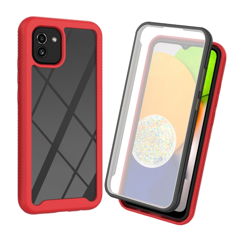 

For Samsung Galaxy A03 164mm Starry Sky Solid Color Series PC + TPU Phone Case with PET Film(Red)