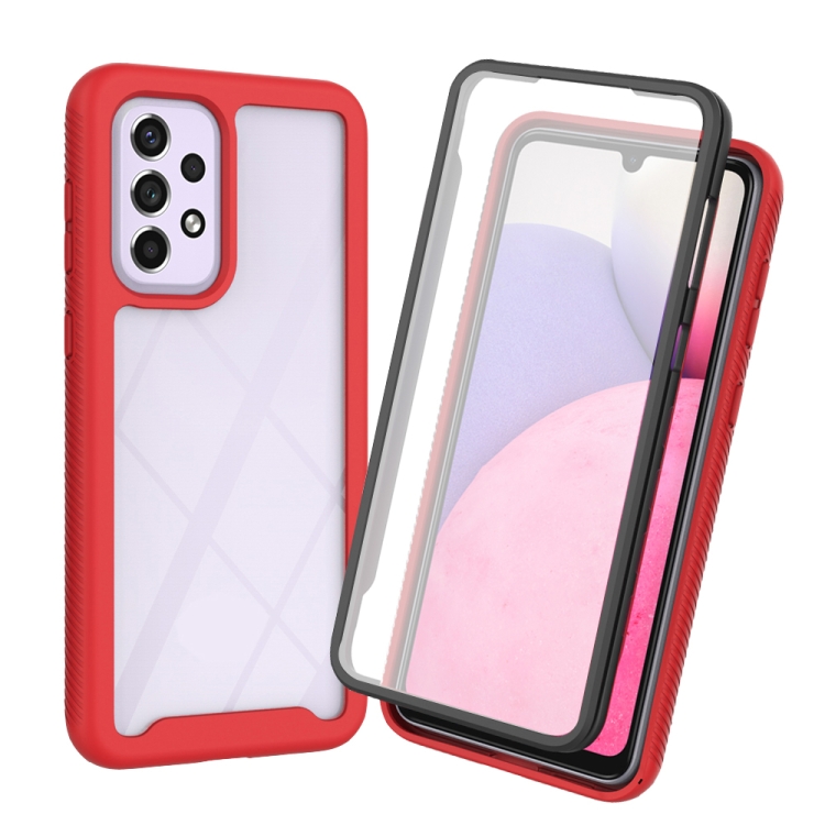 

For Samsung Galaxy A33 5G Starry Sky Solid Color Series PC + TPU Phone Case with PET Film(Red)