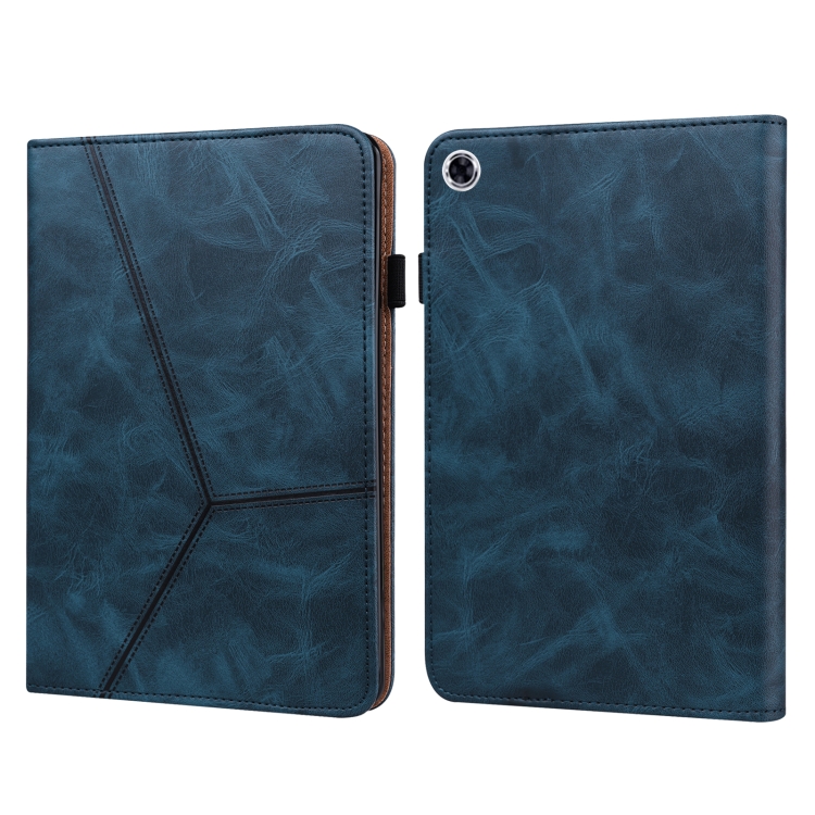 

For Lenovo Tab M10 HD Gen 2 Solid Color Embossed Striped Leather Case(Blue)