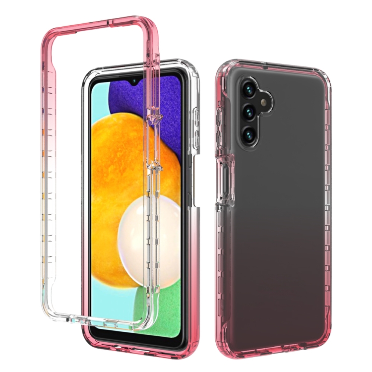 

For Samsung Galaxy A13 5G Transparency Two-color Gradient PC + TPU Phone Case(Red)