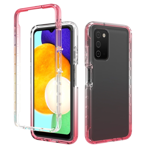 

For Samsung Galaxy A03s 165.8mm US Version Transparency Two-color Gradient PC + TPU Phone Case(Red)