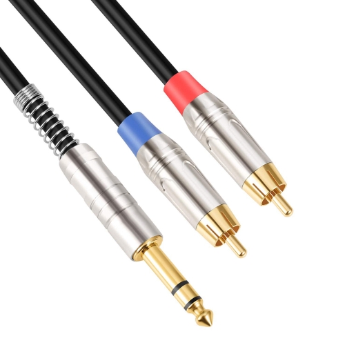 

6.35mm Male to Dual RCA Male Audio Cable, Cable Length:1.8m