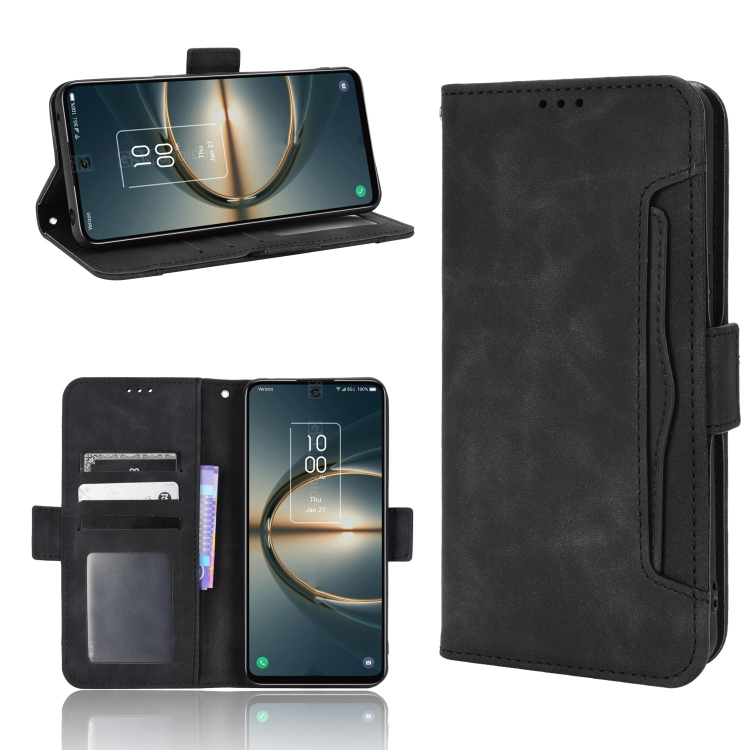 

For TCL 30V 5G Skin Feel Calf Pattern Leather Phone Case(Black)