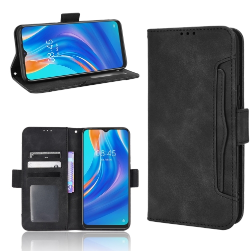 

For Tecno Spark 7 Skin Feel Calf Pattern Leather Phone Case(Black)