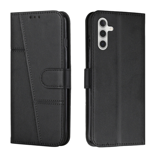 

For Samsung Galaxy A13 5G Stitching Calf Texture Buckle Leather Phone Case(Black)