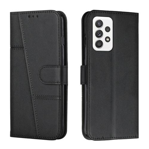 

For Samsung Galaxy A33 5G Stitching Calf Texture Buckle Leather Phone Case(Black)