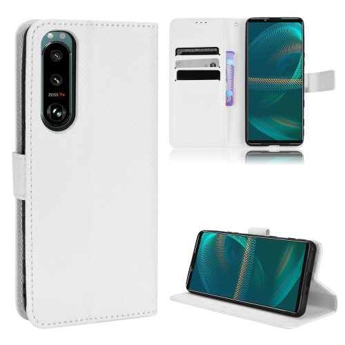 

For Sony Xperia 5 III Diamond Texture Leather Phone Case(White)