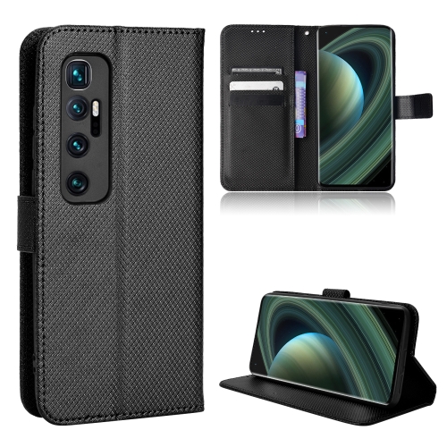 

For Xiaomi Mi 10 Ultra Diamond Texture Leather Phone Case(Black)