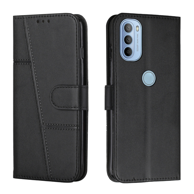 

For Motorola Moto G31 / G41 Stitching Calf Texture Buckle Leather Phone Case(Black)