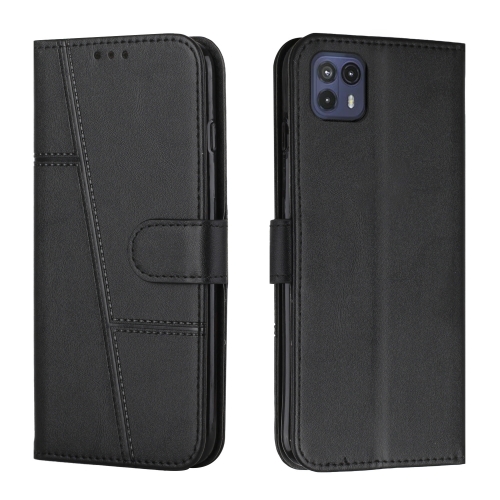 

For Motorola Moto G50 5G Stitching Calf Texture Buckle Leather Phone Case(Black)