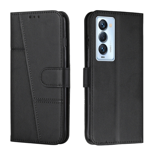 

For Tecno Camon 18 Premier Stitching Calf Texture Buckle Leather Phone Case(Black)