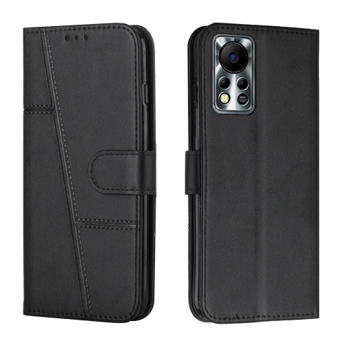 

For Infinix Hot 11S NFC Stitching Calf Texture Buckle Leather Phone Case(Black)