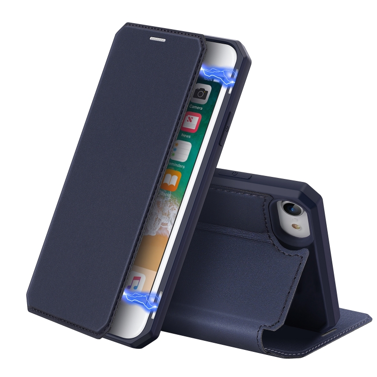 

DUX DUCIS Skin X Series Leather Case For iPhone SE 2022 / SE 2020 & 8 & 7 (Blue)