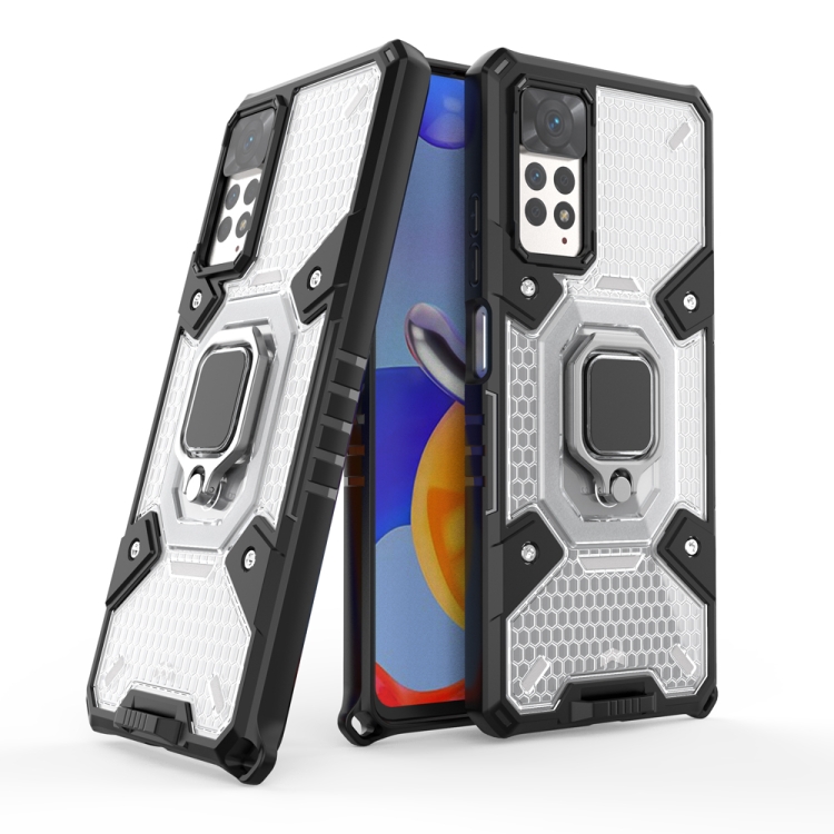 

For Xiaomi Redmi Note 11 Pro 5G / 4G Global Space PC+TPU Shockproof Phone Case with Ring Holder(White)