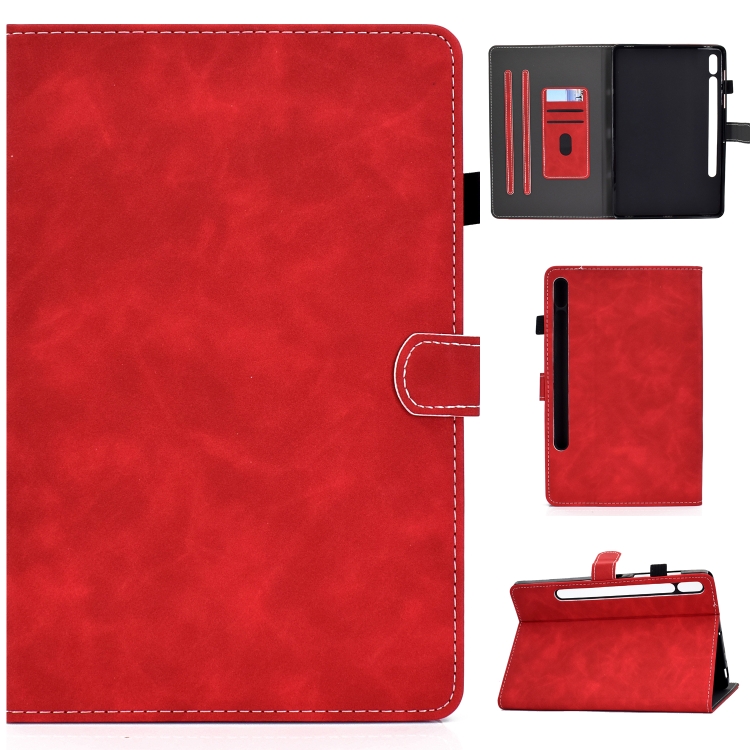 

For Samsung Galaxy Tab S8 / S7 Cowhide Texture Smart Leather Tablet Case(Red)