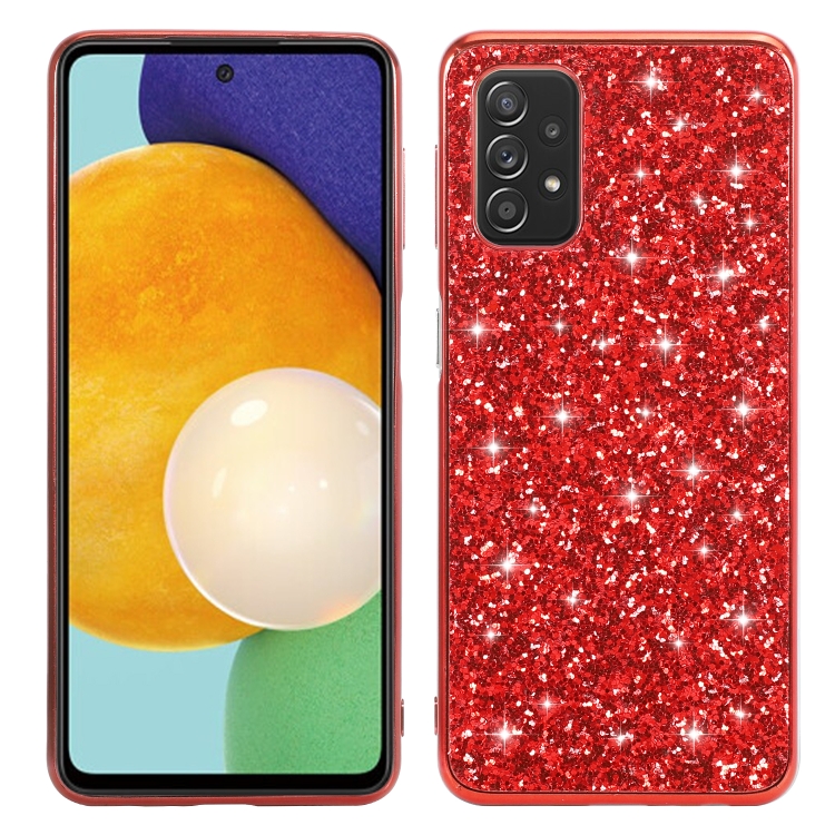 

For Samsung Galaxy A13 4G Glitter Powder Shockproof TPU Phone Case(Red)