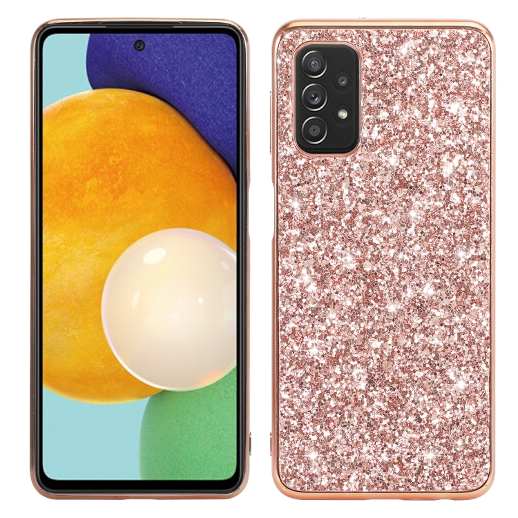 

For Samsung Galaxy A13 4G Glitter Powder Shockproof TPU Phone Case(Rose Gold)