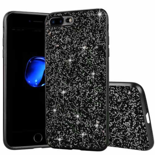 

For iPhone SE 2022 / SE 2020 Glitter Powder Shockproof TPU Phone Case(Black)