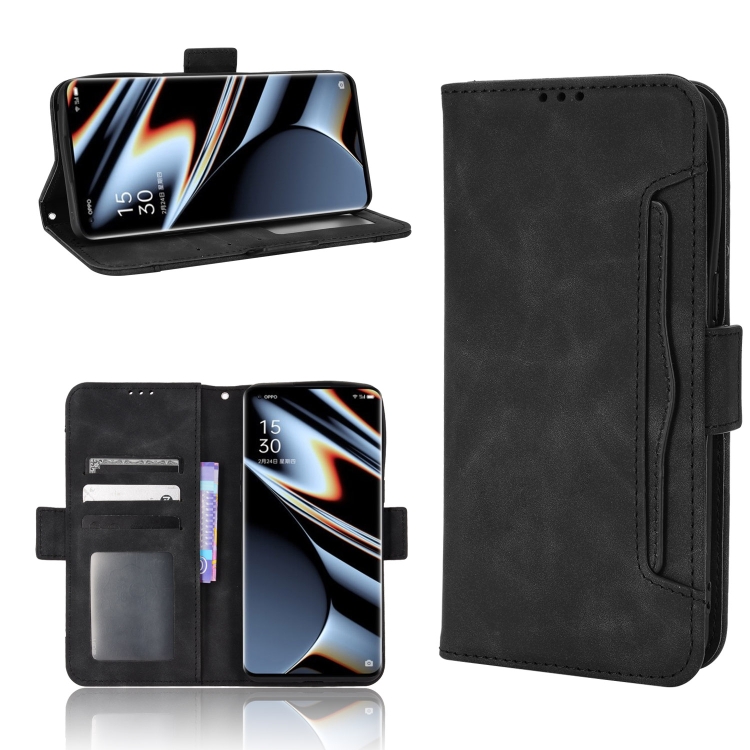 

For OPPO Find X5 Pro Skin Feel Calf Pattern Leather Phone Case(Black)