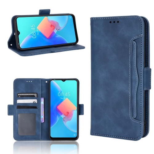 

For TECNO Spark Go 2022 / Spark 8C Skin Feel Calf Pattern Leather Phone Case(Blue)